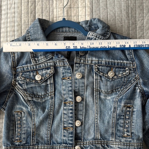 Highway Jeans Blue Denim Jacket with Rhinestones. - Picture 8 of 10